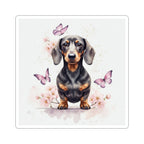Dachshund Watercolor Butterfly Bloom Gift Set — Mug + Coaster + Sticker | Tritan