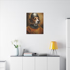 Beagle Medieval Knight Portrait Canvas Wall Art, Regal Dog Painting, Beagle Lover Gift, Stretched Canvas