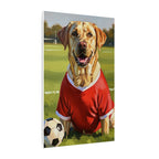 Labrador Retriever Oil Painting Soccer Portrait Canvas, Lab Dog Wall Art Decor, Sports Fan Gift for Home, Pet Art