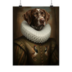 German Shorthaired Pointer Renaissance Royal Portrait Matte Poster, Regal Dog Art Print, German Shorthaired Pointer Lover Gift, Wall Art