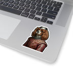 Cavalier King Charles Spaniel Medieval Knight Portrait Sticker, Dog Portrait Vinyl Decal, Kiss-Cut Sticker, Dog Mom Gift Sticker