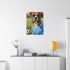 Boxer Dog Oil Painting Soccer Portrait Canvas Wall Art Decor Gift for Dog Lover