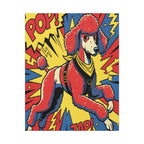 Standard Poodle Pop Art Canvas, Energetic Comic Book Style Print, Retro Halftone Dog Artwork for Modern Decor