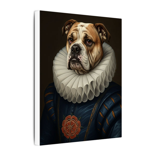 English Bulldog Renaissance Royal Portrait Canvas Wall Art, Regal Dog Painting, English Bulldog Lover Gift, Stretched Canvas
