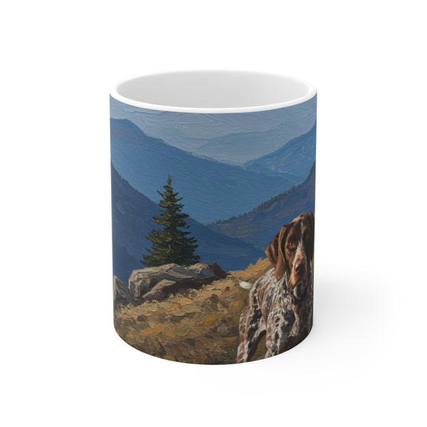 Acrylic German Shorthaired Pointer - Mountain Overlook | Ceramic Mug 11oz