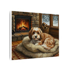 Havanese Wall Art Canvas, Dog Lover Gift, Pet Painting Print, Stretched Home Decor, Acrylic Style Dog Portrait