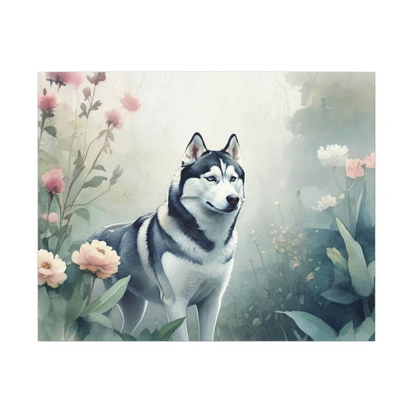 Siberian Husky Watercolor Canvas Print | Dog Wall Art | Pet Lover Gift | Modern Dog Decor