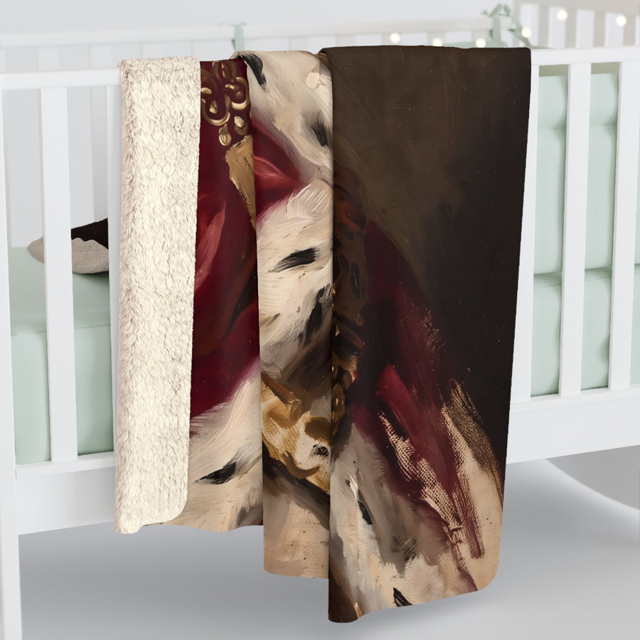 French Bulldog Kings & Queens Royal Portrait Regal Throw Blanket | Premium Dog Art | Tritan