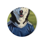 Siberian Husky Coaster Oil Painting Soccer Portrait | Dog Art Gift | Husky Decor for Dog Lovers