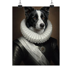 Border Collie Renaissance Royal Portrait Matte Poster, Regal Dog Art Print, Border Collie Lover Gift, Wall Art