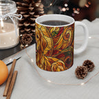 Golden Retriever Low Poly Warm Jewel Ceramic Mug 11oz | Dog Lover Gift