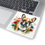 French Bulldog Watercolor Wildflower Field Kiss-Cut Stickers | Premium Dog Prints | Tritan — view 7 of 12