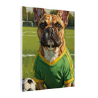 French Bulldog Oil Painting Soccer Portrait Canvas Wall Art Decor Gift for Dog Lovers