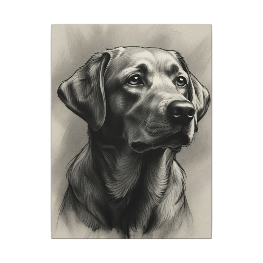 Labrador Retriever Charcoal Portrait Canvas Print | Dog Wall Art Gift | Black Lab Lover Decor | Pet Owner Minimalist Fine Art