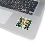 Corgi Watercolor Garden Peek Kiss-Cut Stickers | Premium Dog Prints | Tritan