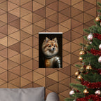 Pomeranian Medieval Knight Portrait Matte Poster, Regal Dog Art Print, Pomeranian Lover Gift, Wall Art