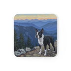 Acrylic Boston Terrier - Mountain Overlook | Cork Back Coaster