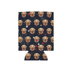Golden Retriever Can Cooler, America 250 Patriotic Dog Pattern, America 250 Gift for Dog Lovers, Summer Party Drink Insulator, Retriever Dad Mom — primary view
