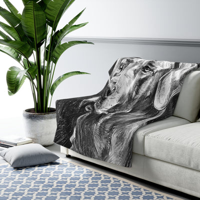 Great Dane Charcoal Throw Blanket | Premium Dog Art | Tritan