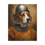 Beagle Medieval Knight Portrait Canvas Wall Art, Regal Dog Painting, Beagle Lover Gift, Stretched Canvas