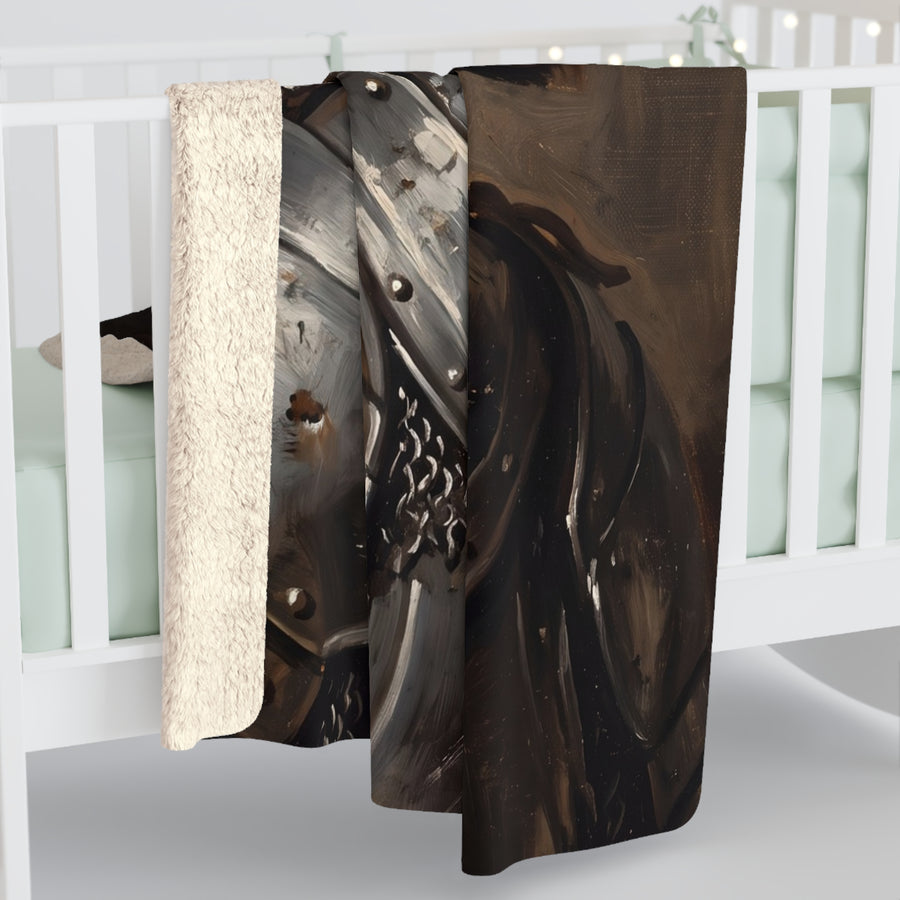 Beagle Medieval Knight Portrait Regal Throw Blanket | Premium Dog Art | Tritan