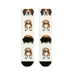 Beagle Socks | Fun All Over Print Dog Socks | Beagle Mom Gift | Cute Crew Socks for Dog Lovers | Stocking Stuffer