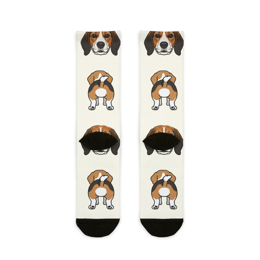 Beagle Socks | Fun All Over Print Dog Socks | Beagle Mom Gift | Cute Crew Socks for Dog Lovers | Stocking Stuffer