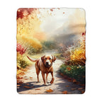 Labrador Retriever Watercolor Autumn Path Throw Blanket | Premium Dog Prints | Tritan — view 3 of 9