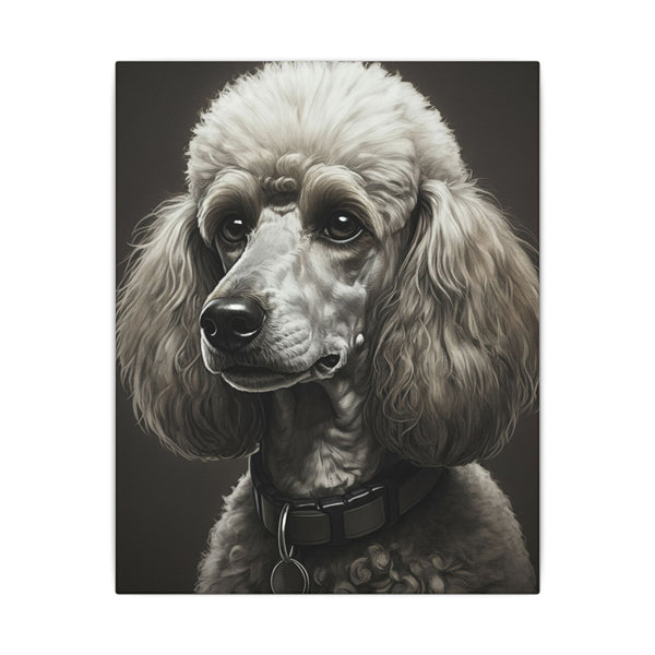 Poodle Charcoal Portrait Canvas Wall Art, Elegant Dog Lover Gift, Pet Owner Home Decor, Modern Animal Art Print for Dog Mom/Dad