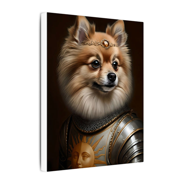Pomeranian Medieval Knight Portrait Canvas Wall Art, Regal Dog Painting, Pomeranian Lover Gift, Stretched Canvas