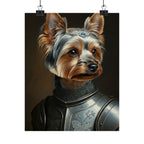 Yorkshire Terrier Medieval Knight Portrait Matte Poster, Regal Dog Art Print, Yorkshire Terrier Lover Gift, Wall Art