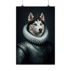 Siberian Husky Renaissance Royal Portrait Matte Poster, Regal Dog Art Print, Siberian Husky Lover Gift, Wall Art