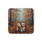 Acrylic Havanese - Autumn Woods | Cork Back Coaster
