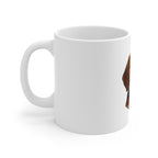 Beagle Stained Glass Monochrome Gold Ceramic Mug 11oz | Dog Lover Gift