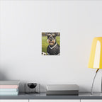 Miniature Schnauzer Soccer Portrait Oil Painting Canvas Wall Art, Schnauzer Dog Lover Gift, Pet Decor, Sports Fan Home Decor