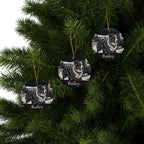 Pack of 3 Australian Shepherd Christmas ornaments on a Christmas tree