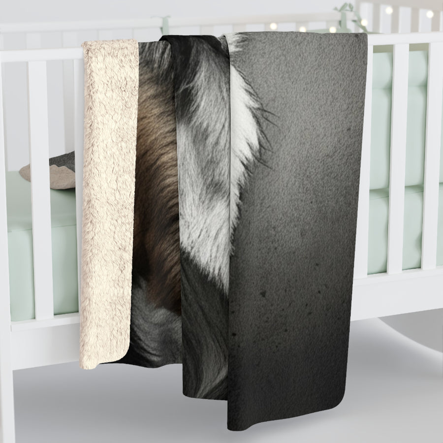 Corgi Charcoal Portrait Throw Blanket | Premium Dog Prints | Tritan — detail view