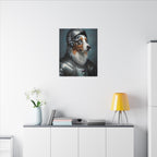 Australian Shepherd Medieval Knight Portrait Canvas Wall Art, Regal Dog Painting, Australian Shepherd Lover Gift, Stretched Canvas