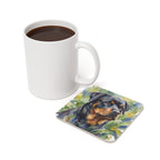 Rottweiler Watercolor Garden Peek Drink Coaster | Premium Dog Art | Tritan