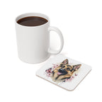 German Shepherd Watercolor Butterfly Bloom Drink Coaster | Premium Dog Prints | Tritan