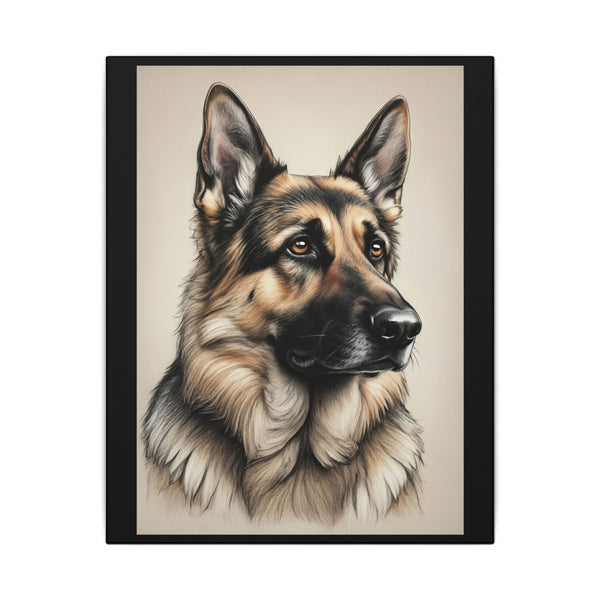 German Shepherd Watercolor Canvas Print, GSD Dog Wall Art, Pet Lover Gift, Home Decor Art for Dog Owners, Dog Memorial Gift, Large Canvas