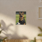 German Shepherd Oil Painting Soccer Portrait Canvas Wall Art Decor, Dog Lover Gift, Pet Owner Present, GSD Art Print