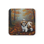 Acrylic Shih Tzu - Autumn Woods | Cork Back Coaster