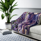 Poodle Watercolor Lavender Fields Throw Blanket | Premium Dog Art | Tritan