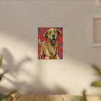 Golden Retriever Comic Pop Art Canvas - Dynamic Dog Print with Retro Halftone Style
