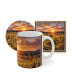 Dachshund Sunset Prairie Gift Set | Mug + Coaster + Sticker | Tritan