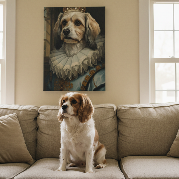Havanese Renaissance Royal Portrait Canvas Wall Art, Regal Dog Painting, Havanese Lover Gift, Stretched Canvas — Lifestyle View
