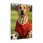 Labrador Retriever Oil Painting Soccer Portrait Canvas, Lab Dog Wall Art Decor, Sports Fan Gift for Home, Pet Art