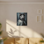 Siberian Husky Renaissance Royal Portrait Canvas Wall Art, Regal Dog Painting, Siberian Husky Lover Gift, Stretched Canvas