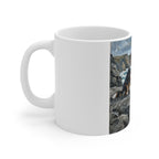 Acrylic Painting Australian Shepherd - Coastal Cliffside | Ceramic Mug 11oz